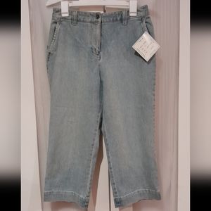 NWT- Earth Sea & Sky - Light blue (indigo) wide leg jean capris, Size 8